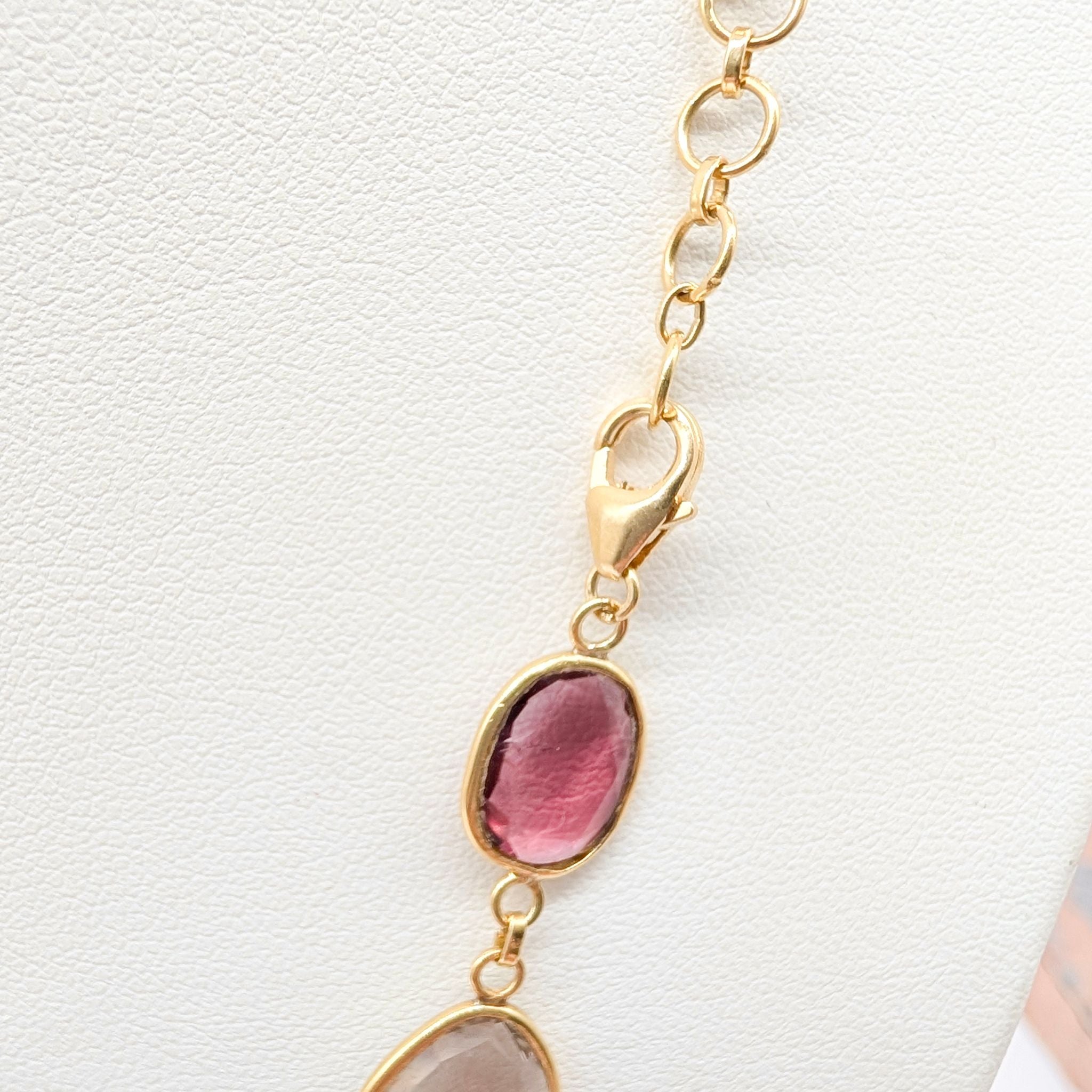 Magnificent Contemporary 18ct Yellow Gold Multi-Tourmaline Necklace Complete With An Independent Gemmological Valuation of $21,000 AUD 