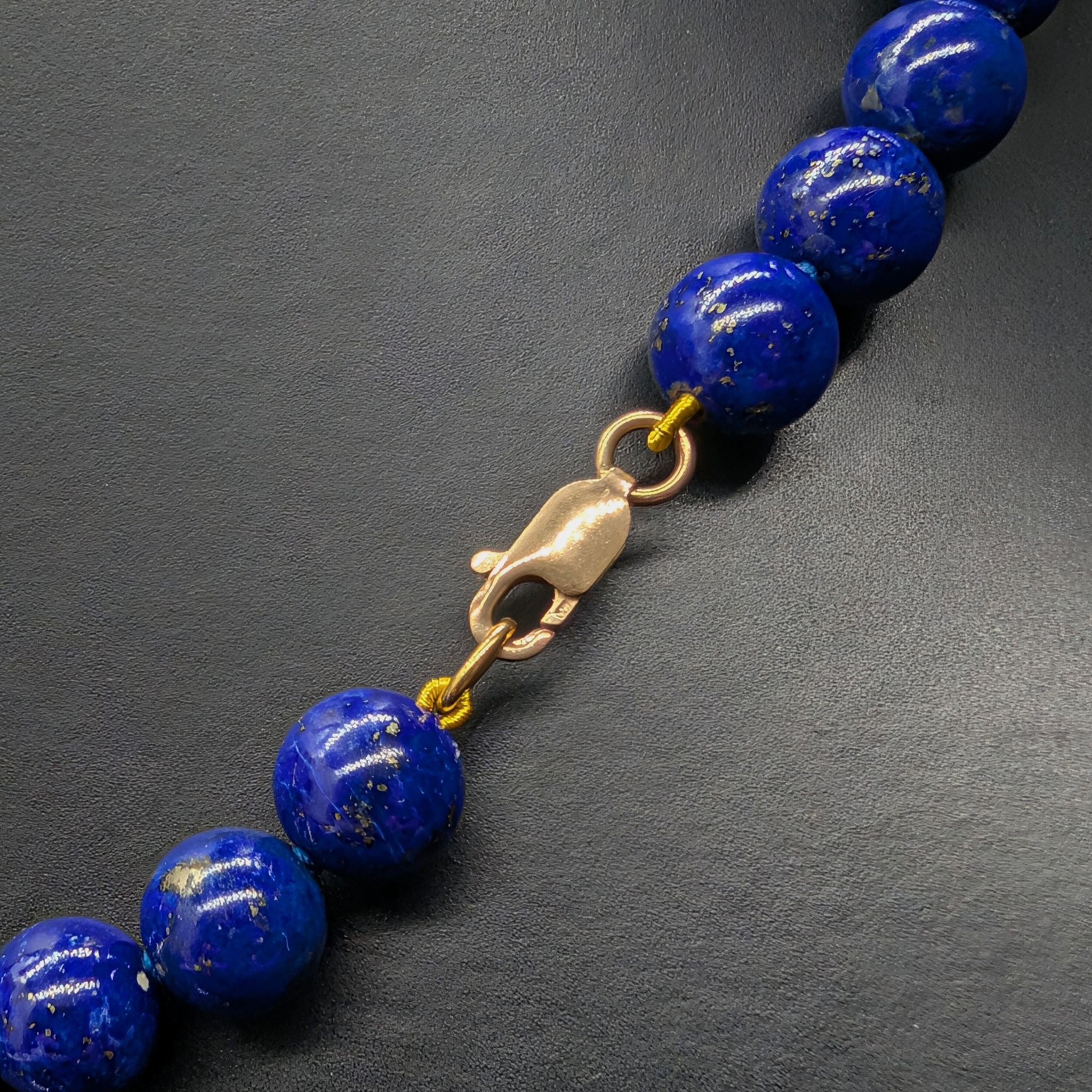 Stunning 9ct Yellow Gold Lapis Lazuli And Pearl Necklace - 43cm