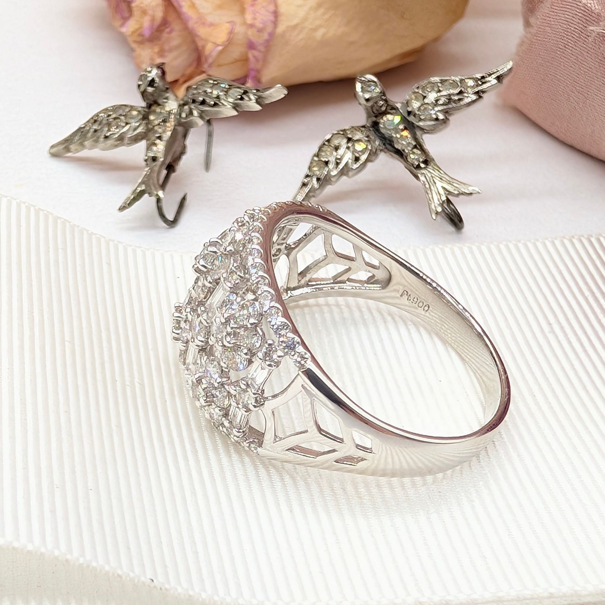 Superb Platinum Diamond Multi Daisy Ring – 2.00ct TDW Complete With An Independent Gemmological Valuation For $11,193 AUD