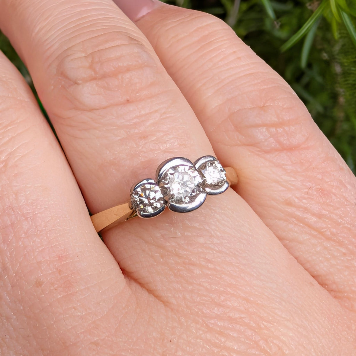Modern 9ct Yellow Gold And Diamond Trilogy Ring 0.75ct Independent Gemmological Valuation Included In Purchase Dated 2023 $4500.00 AUD