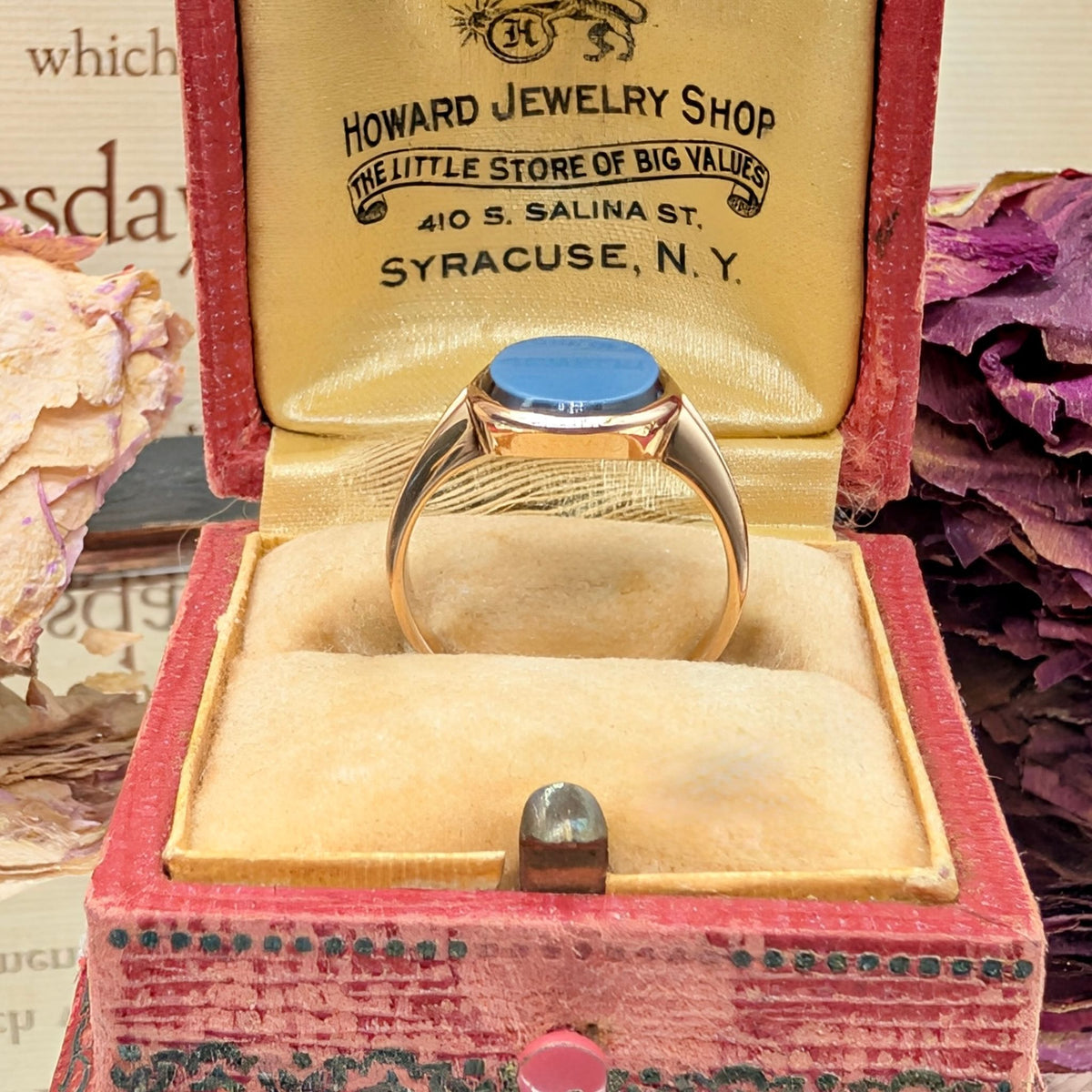 Lovely Antique Edwardian 15ct Yellow Gold Sardonyx Signet Ring Circa 1910-15