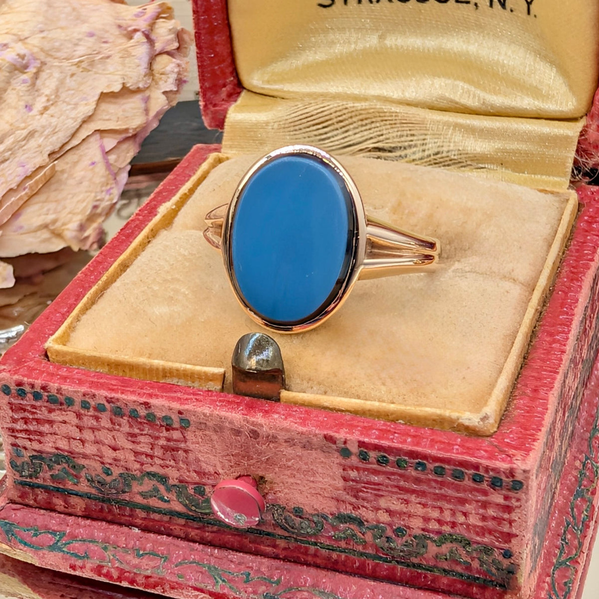 Lovely Antique Edwardian 15ct Yellow Gold Sardonyx Signet Ring Circa 1910-15