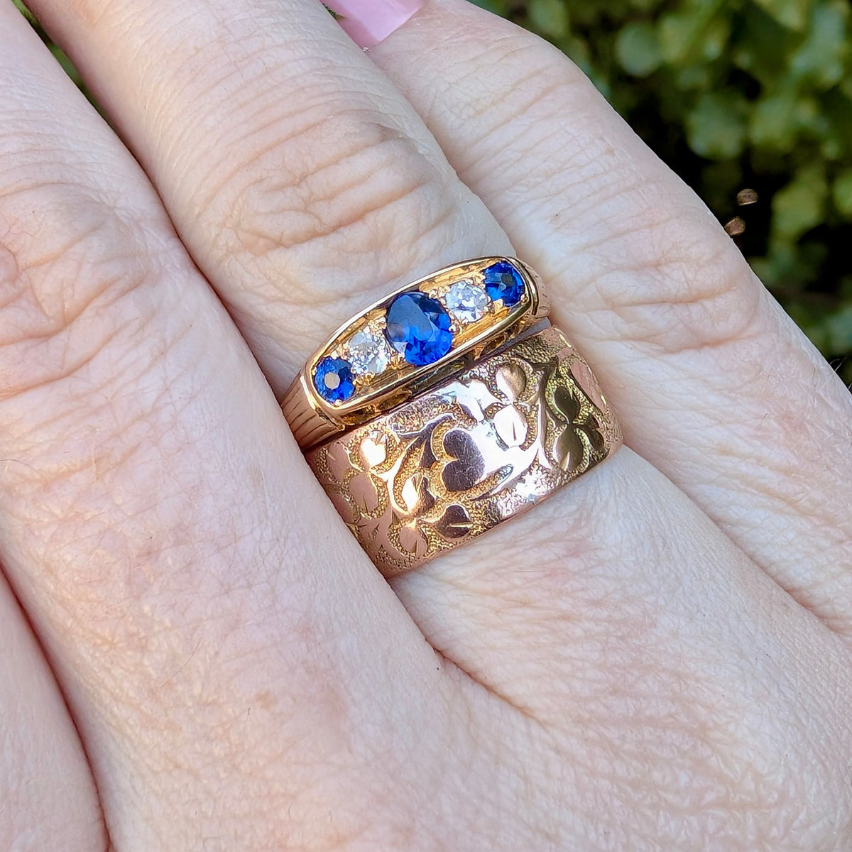 Gorgeous Antique Edwardian Wide 9ct Rose Gold ‘Heart’ Ring By Coley Brothers - Birmingham 1906
