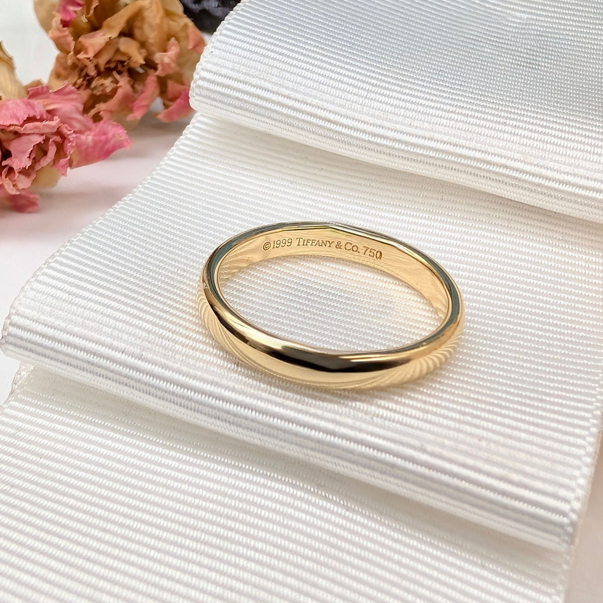 Vintage 18ct Yellow Gold ‘Tiffany & Co Forever Collection’ Band - 1999 With Original Pouch