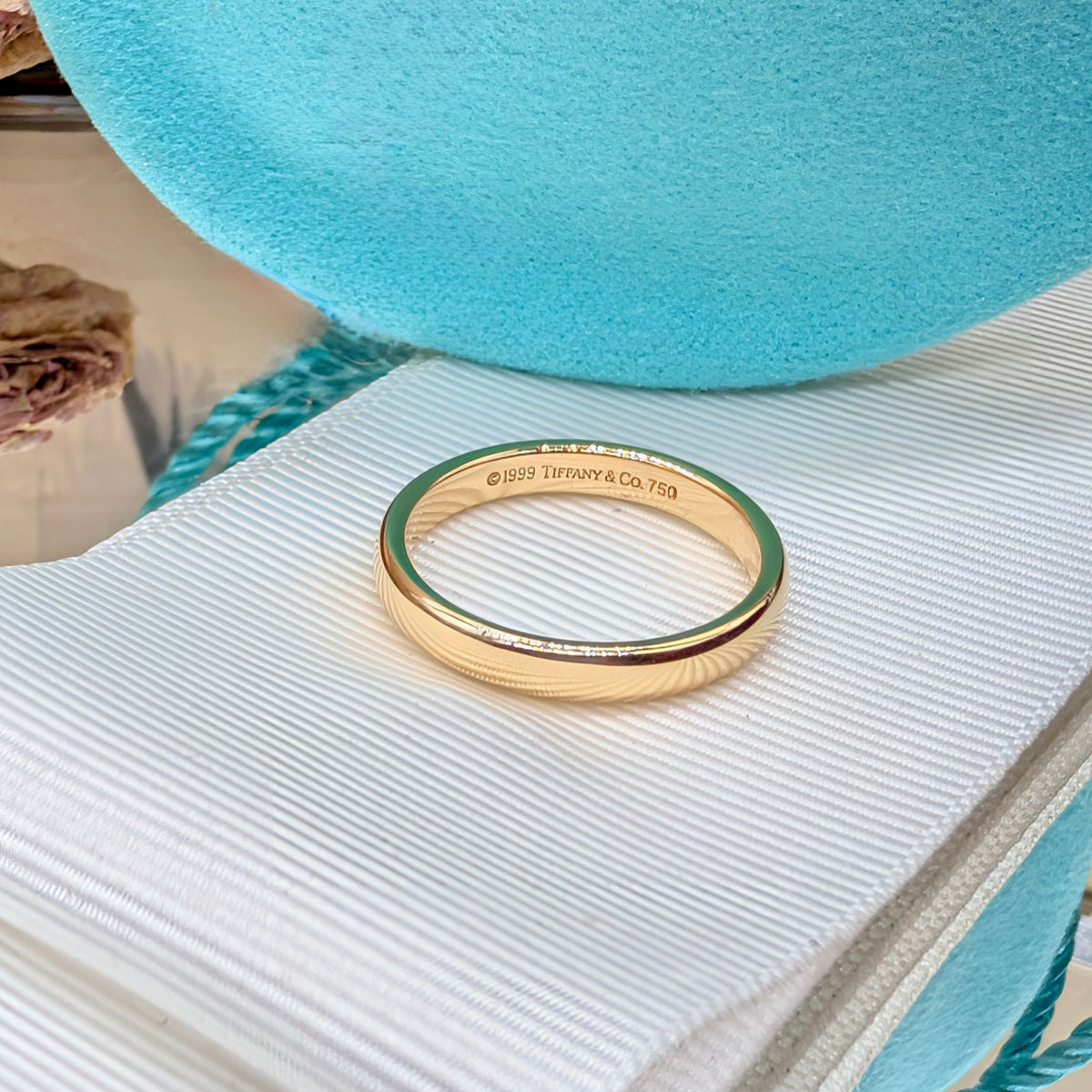 Vintage 18ct Yellow Gold ‘Tiffany & Co Forever Collection’ Band - 1999 With Original Pouch