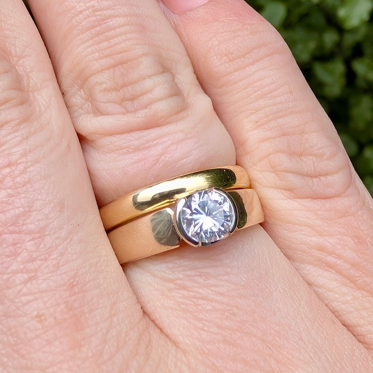 Contemporary 9ct Yellow Gold Solitaire 0.65ct ‘Colour G’ Diamond Ring Included With Purchase Retail Replacement Certificate $5070.00 AUD