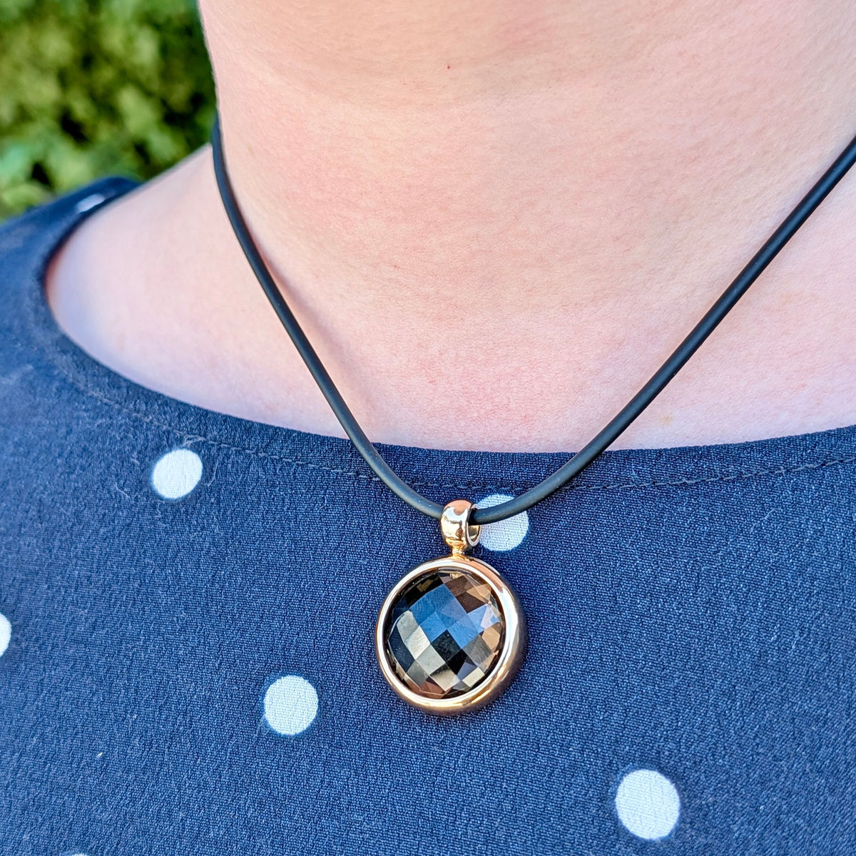 Contemporary 14ct and 18ct Rose Gold Smoky Quartz Pendant Necklace