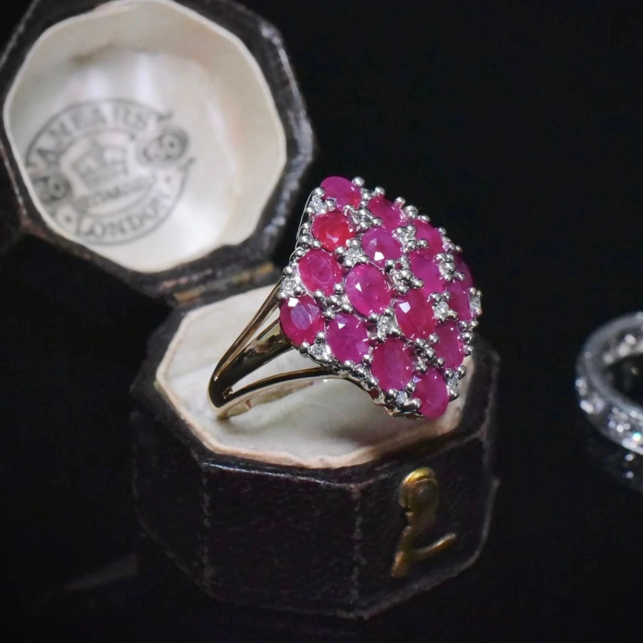 Contemporary 9ct Yellow Gold Ruby And Diamond Ring - Birmingham 2008
