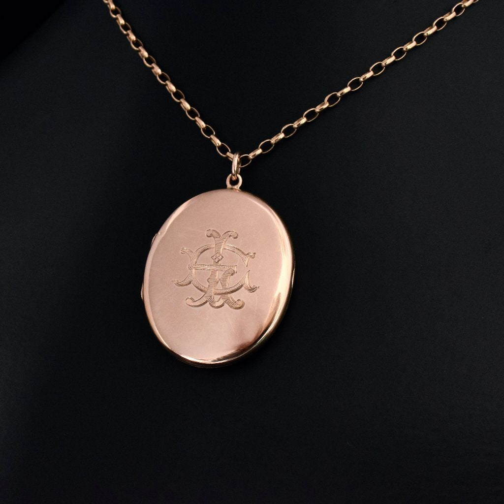 Antique Australian 9ct Rose Gold Locket By Willis and Sons Circa 1910