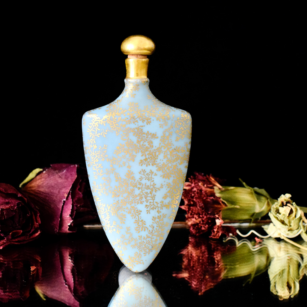 Antique Late Victorian Royal Worcester Porcelain Scent Bottle Circa 1890