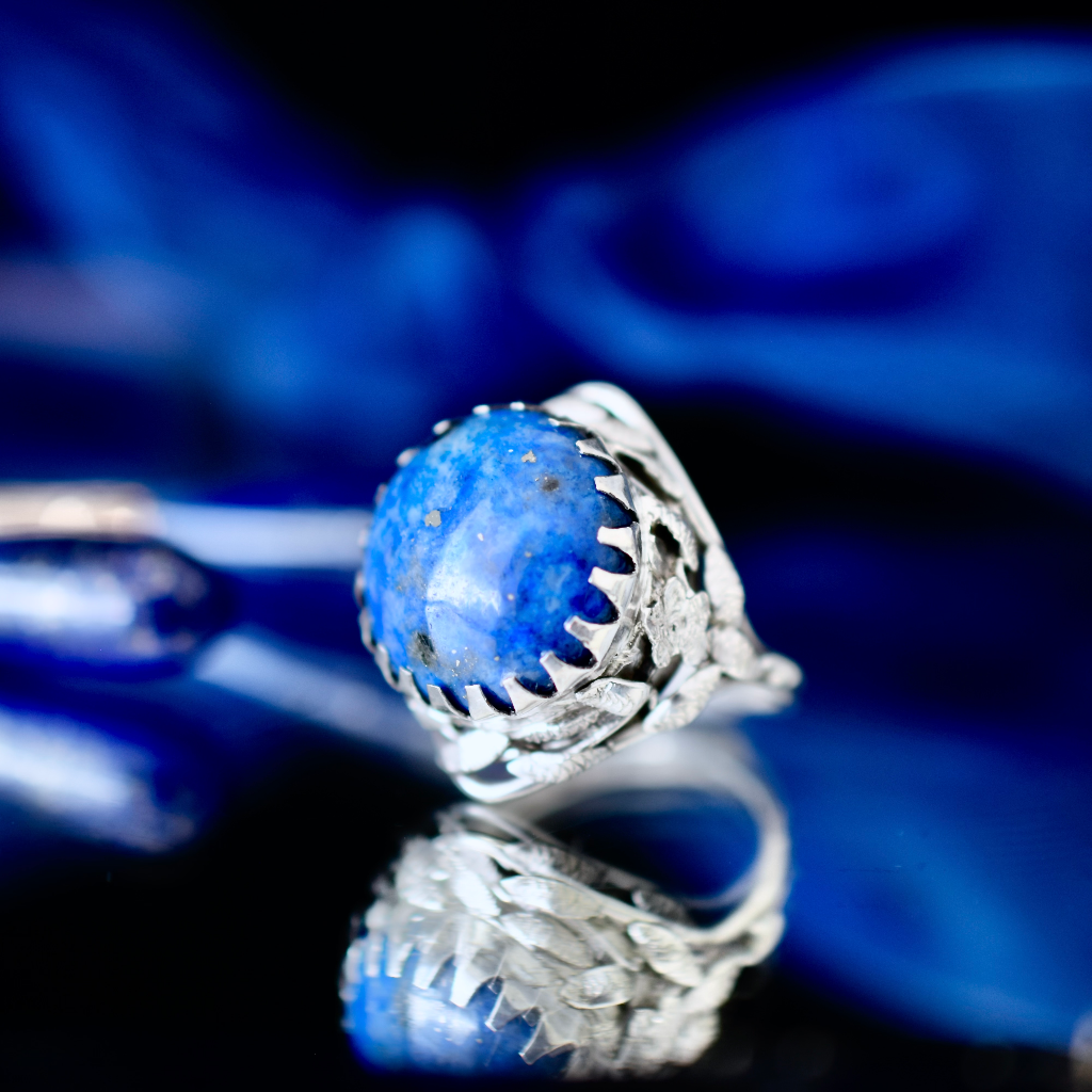 Vintage Australian Sterling Silver And Lapis Lazuli Ring