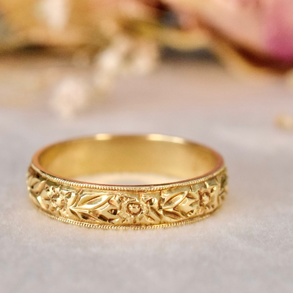 Vintage 18ct Yellow Gold ‘Cherry Blossom’ Ring Circa 1940-50’s
