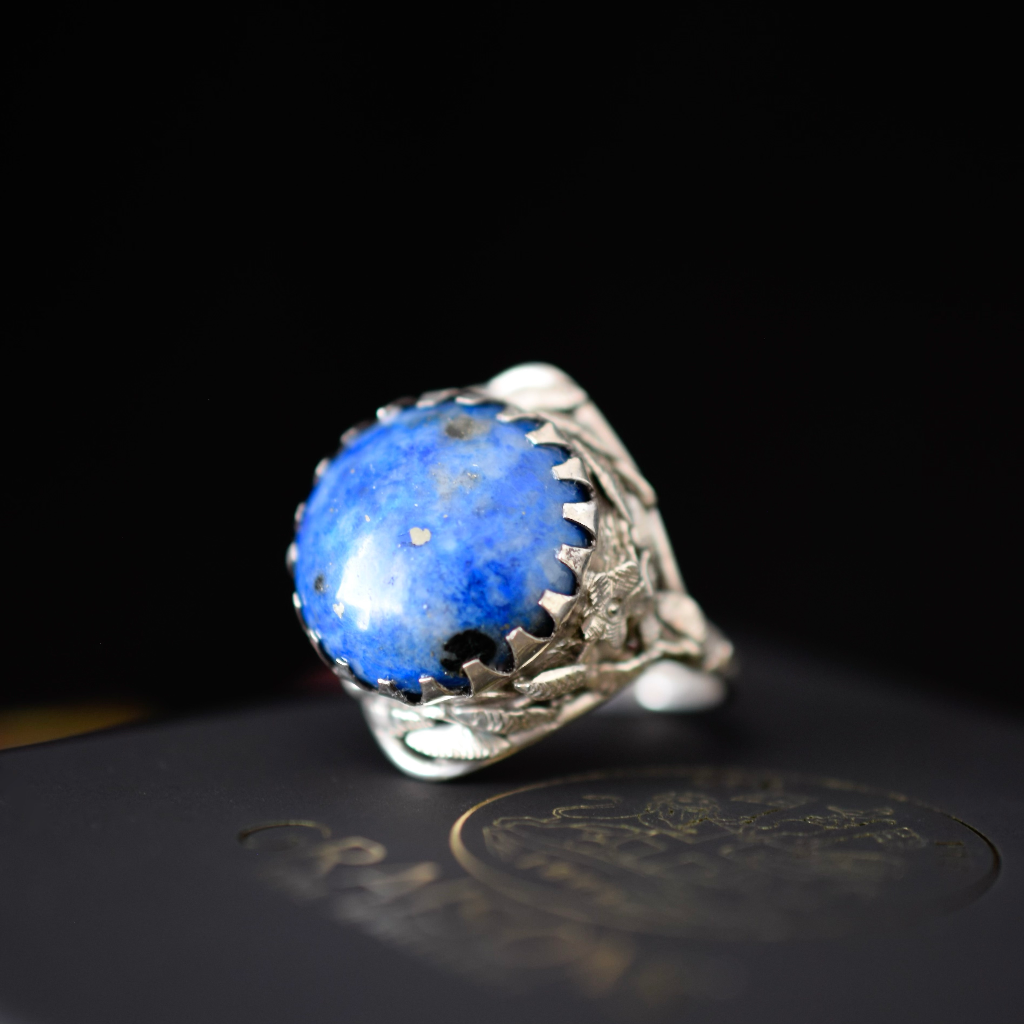 Vintage Australian Sterling Silver And Lapis Lazuli Ring