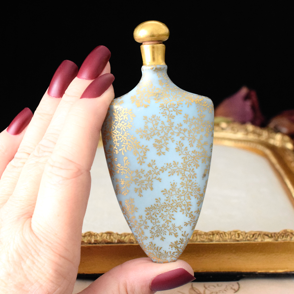Antique Late Victorian Royal Worcester Porcelain Scent Bottle Circa 1890