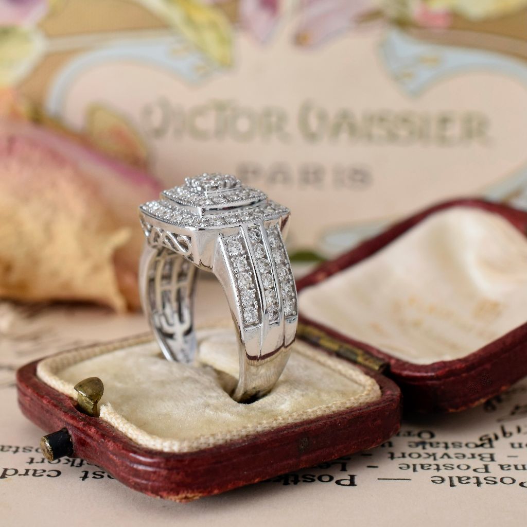 Modern 14ct White Gold 1.00ct Diamond Ring Independent Valuation Included In Purchase For $5200 AUD