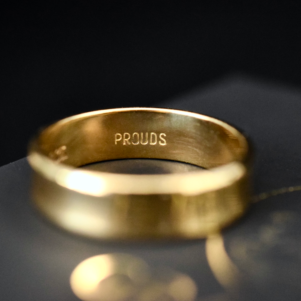 Modern 18ct Yellow Gold Concave Wedding ring By ‘Prouds’