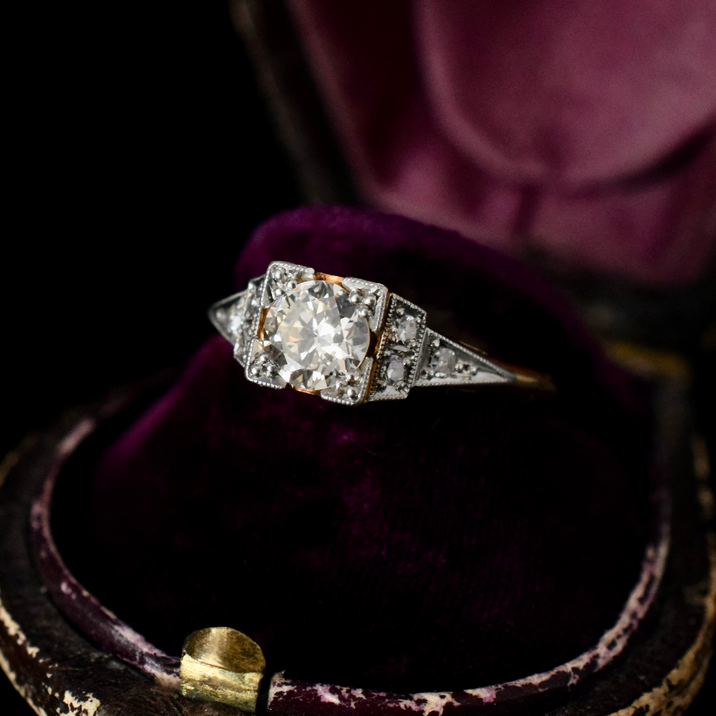 Antique Art Deco 18ct Gold And Platinum Solitaire Diamond Ring Circa 1935 (Independent Valuation (2018) Included In Purchase For $4,470 AUD