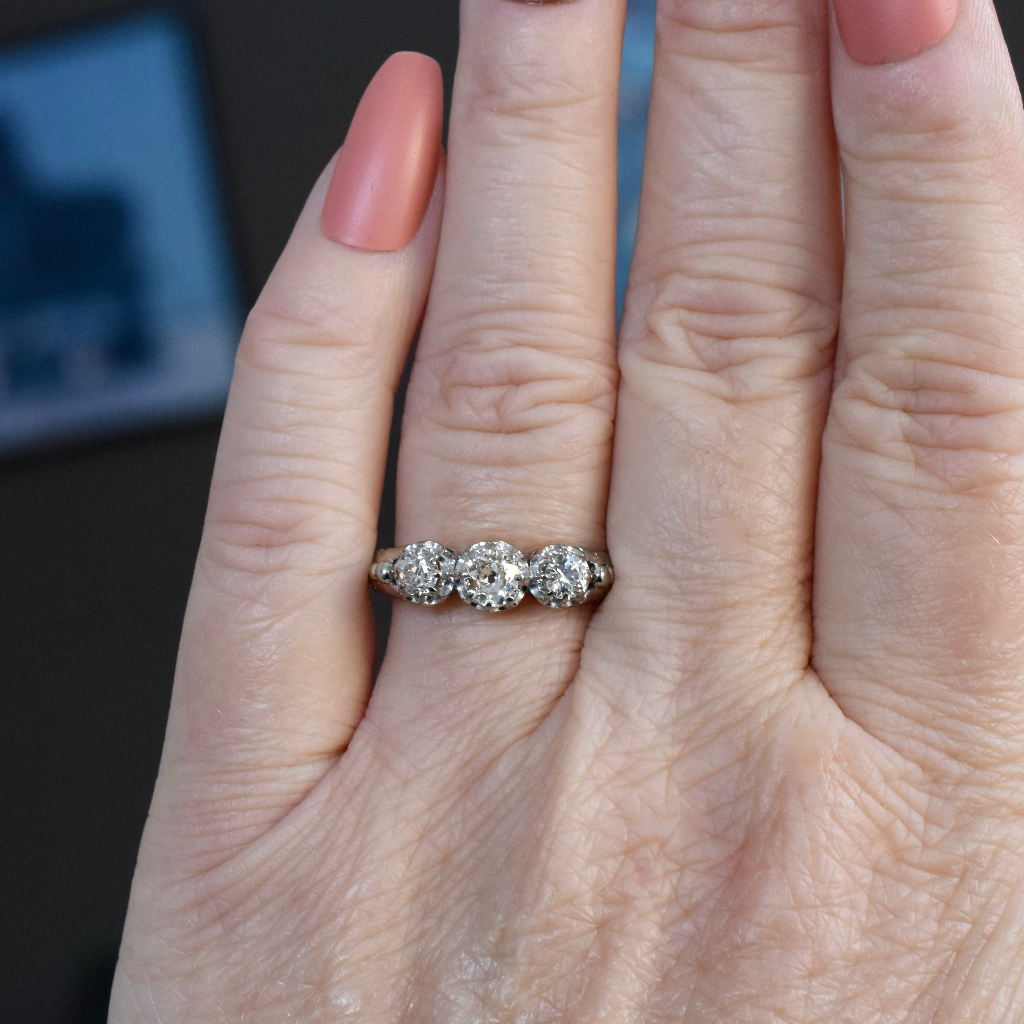 Vintage 18ct Palladium/Platinum Diamond Trilogy Ring Circa 1940’s Independent Valuation Included In Purchase For $6,500 AUD