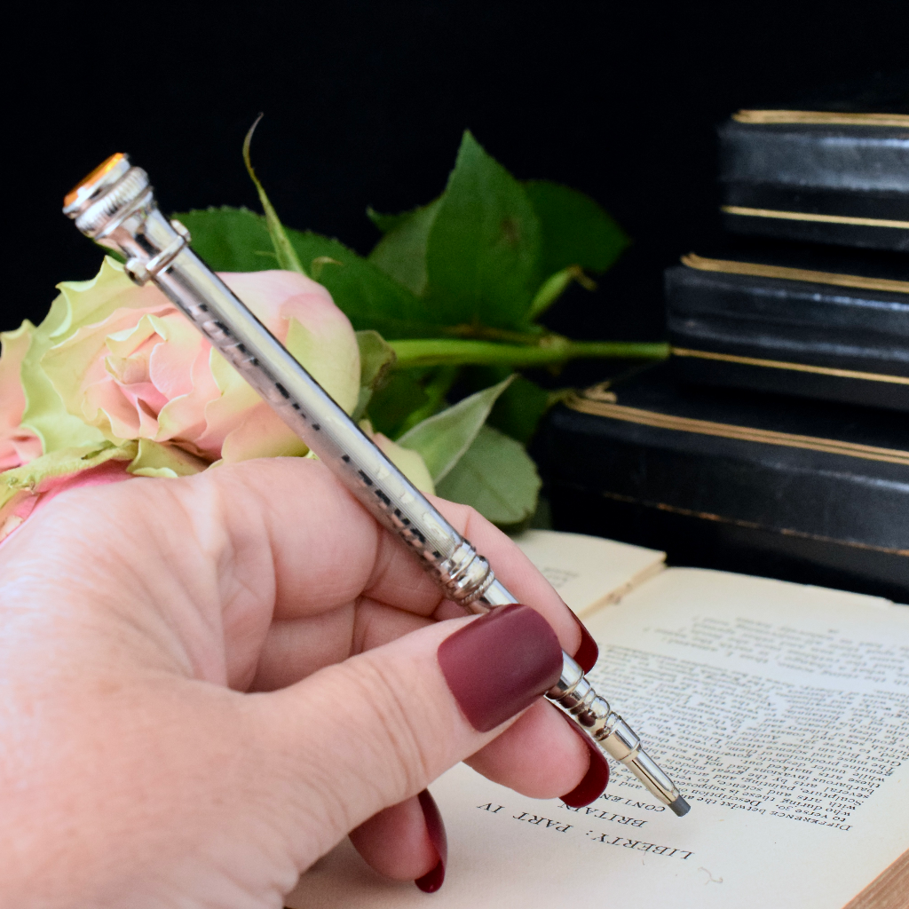 Antique Propelling Pencil ‘Forget Me Not’ With ‘Stanhope’ Circa 1910