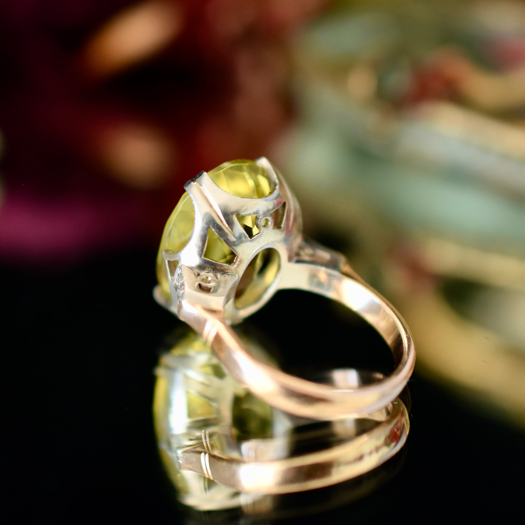 Modern 9ct Rose And White Gold Prasiolite And Diamond Ring Independent Insurance Valuation Included For $5,000 AUD