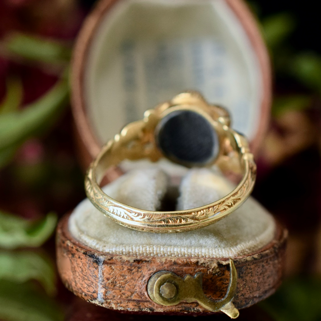 Antique Late Georgian/Early Victorian 18ct Yellow Gold Pearl And Emerald Ring Circa 1840