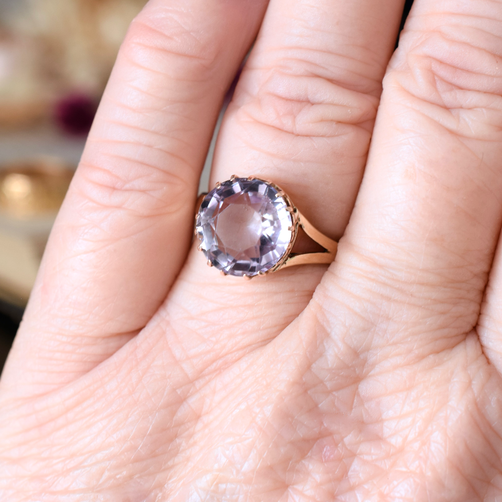 Antique/Vintage 9ct Rose Gold ‘Rose de France’ Amethyst Ring