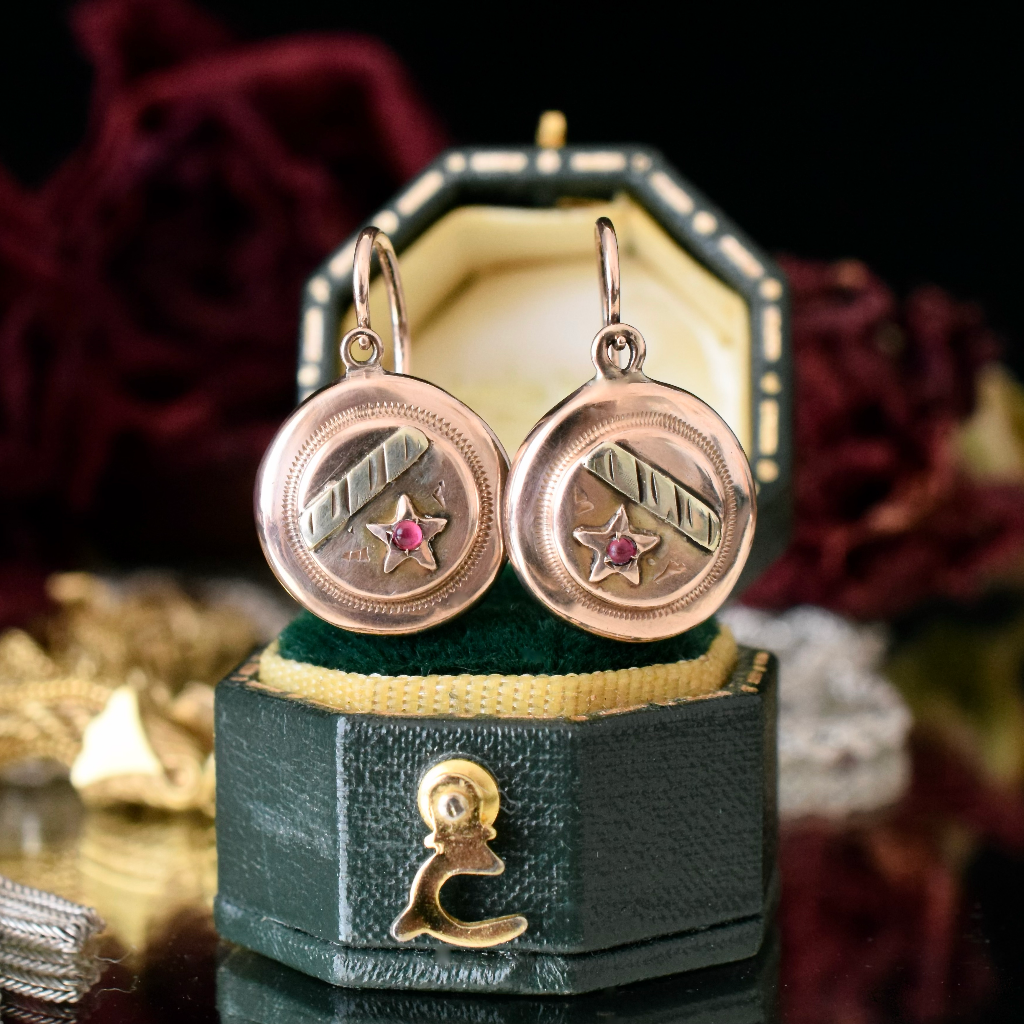 Vintage 14ct Rose Gold ‘Dormeuse’ Lever Back Earrings