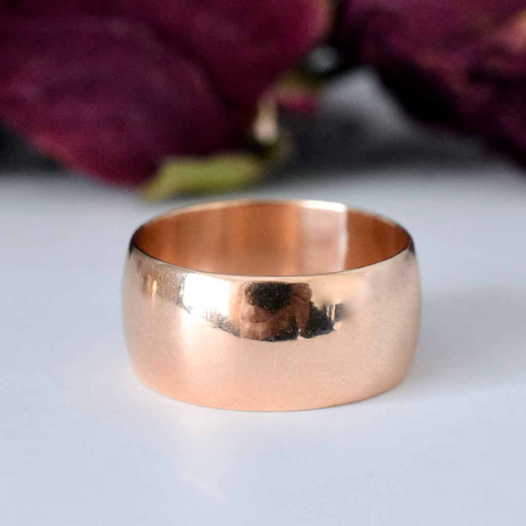 Vintage Russian 14ct ‘Pink’ Gold Wide Cigar Band