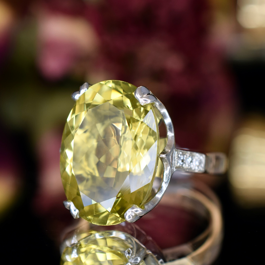 Modern 9ct Rose And White Gold Prasiolite And Diamond Ring Independent Insurance Valuation Included For $5,000 AUD
