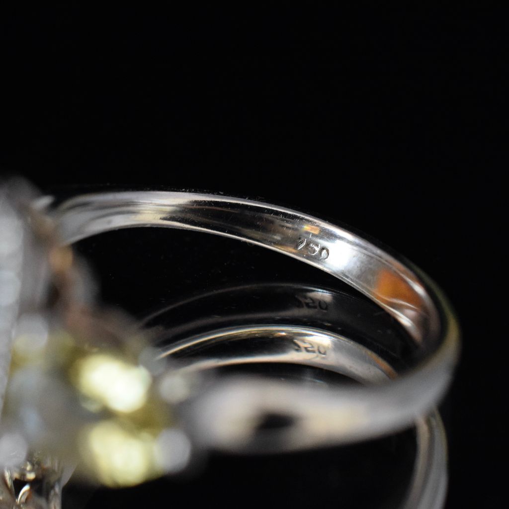 Modern 18ct White Gold Citrine And Diamond Ring
