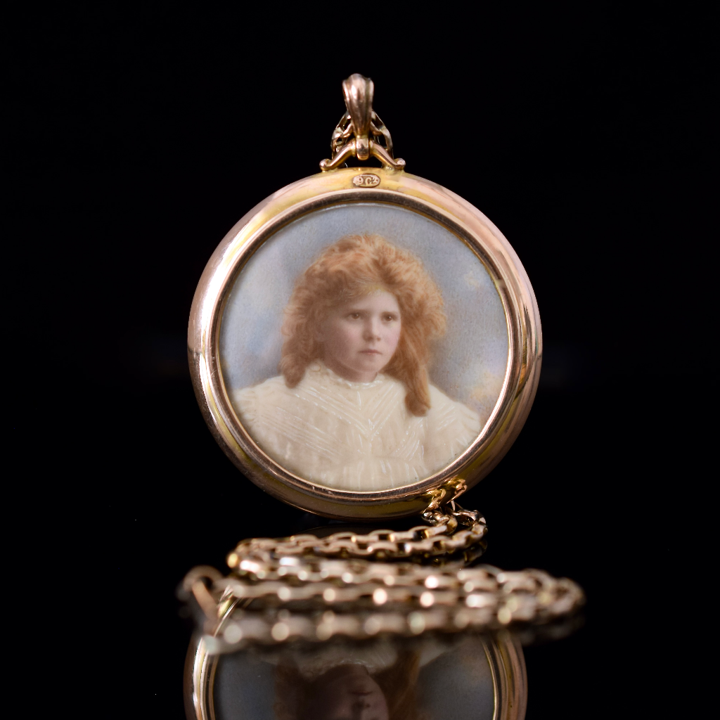 Antique Edwardian 9ct Rose Gold Double Sided Photo Locket Circa 1905