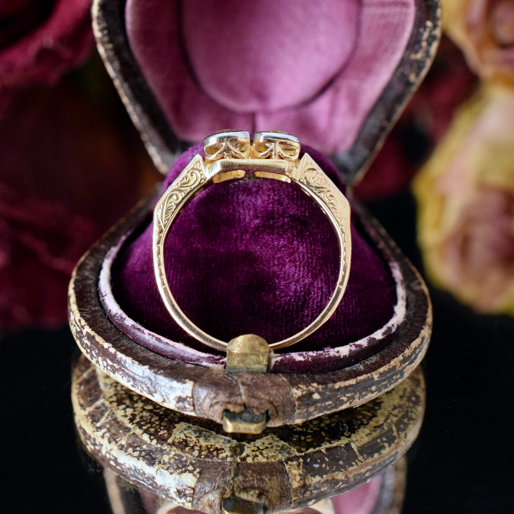 Antique Art Deco 18ct Yellow Gold And Platinum Diamond ‘Toi et Moi’ Ring circa 1935