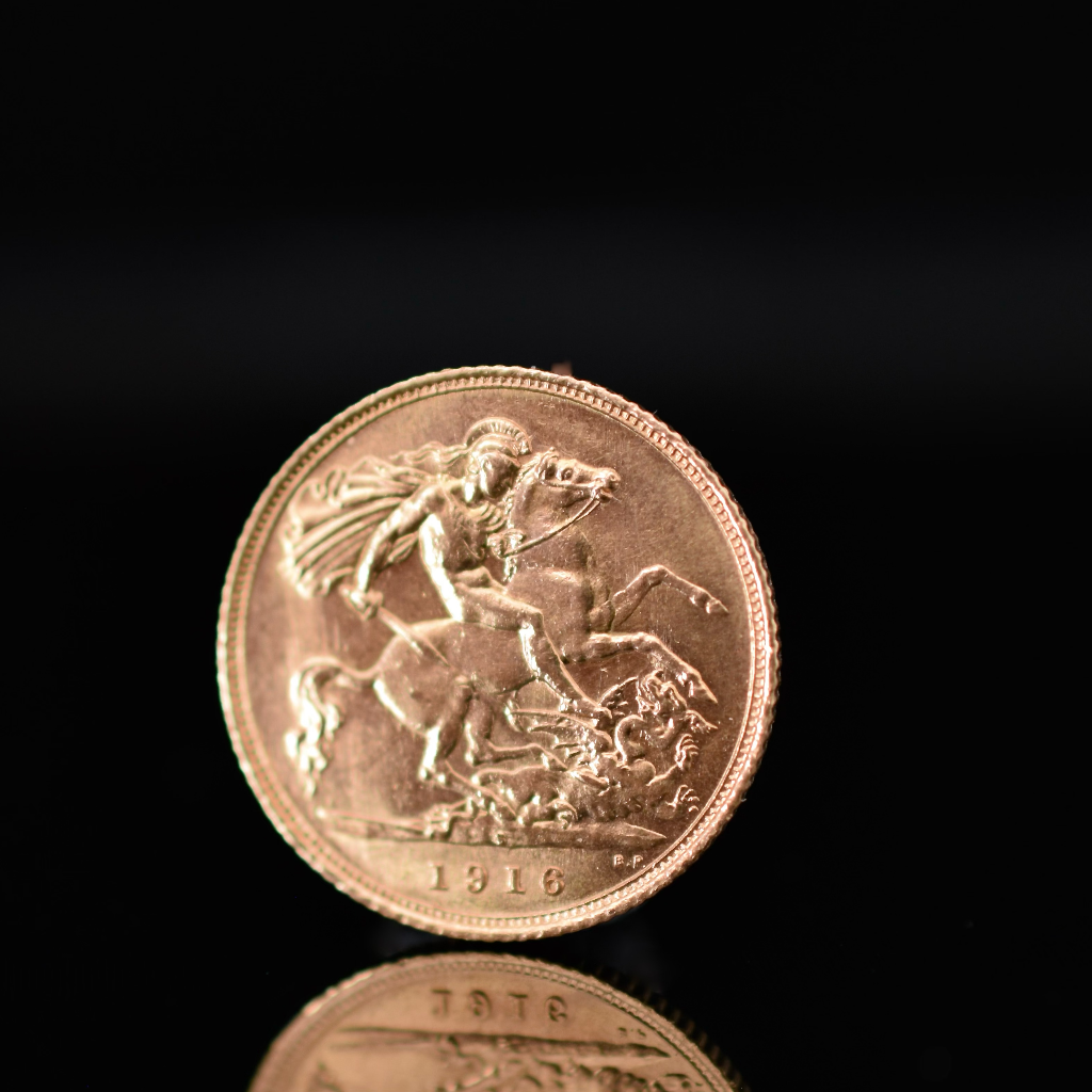 Antique Australian 1916 22ct Gold Half Sovereign - Sydney Mint