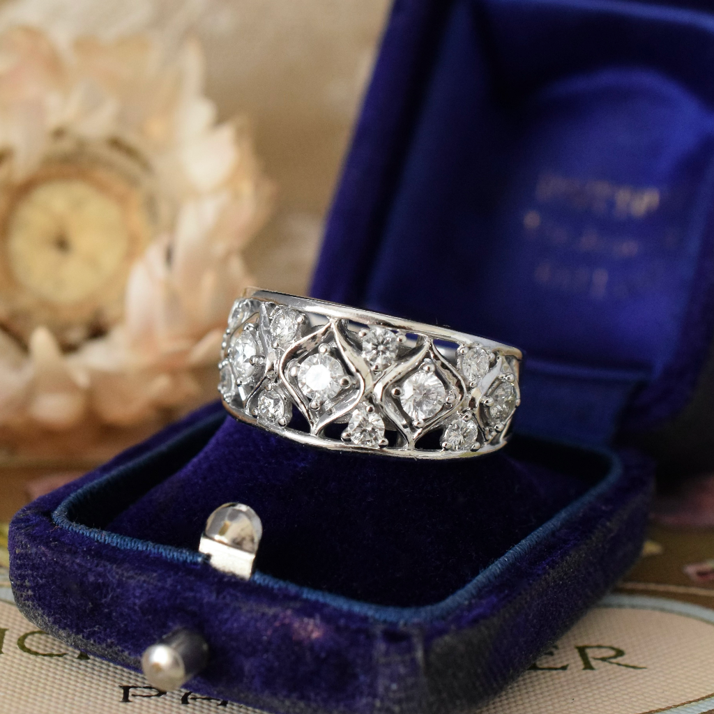 Modern 14ct White Gold And Diamond Ring 0.90ct Independent Valuation Included In Purchase For $3,950 AUD