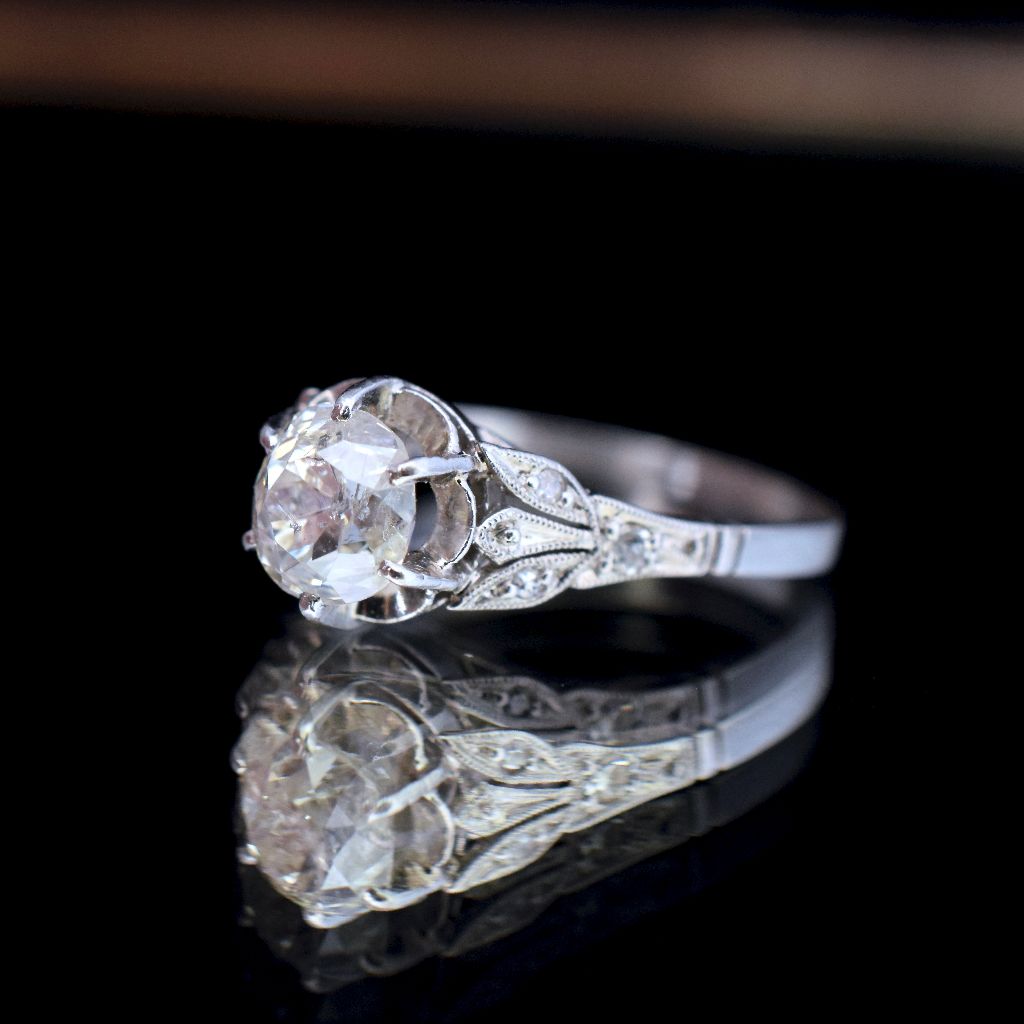 Antique Edwardian 1.05ct Diamond And Platinum Ring (Included in purchase Independent Valuation for - $6000)