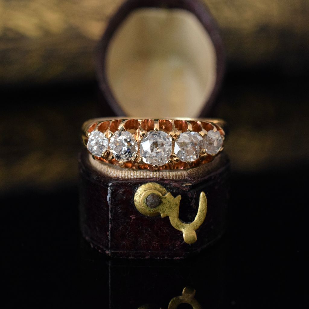 Antique Edwardian 18ct Gold Half Hoop Diamond Ring (Included in purchase Independent Valuation for - $7400)