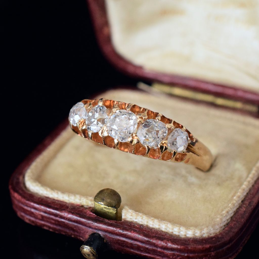 Antique Edwardian 18ct Gold Half Hoop Diamond Ring (Included in purchase Independent Valuation for - $7400)