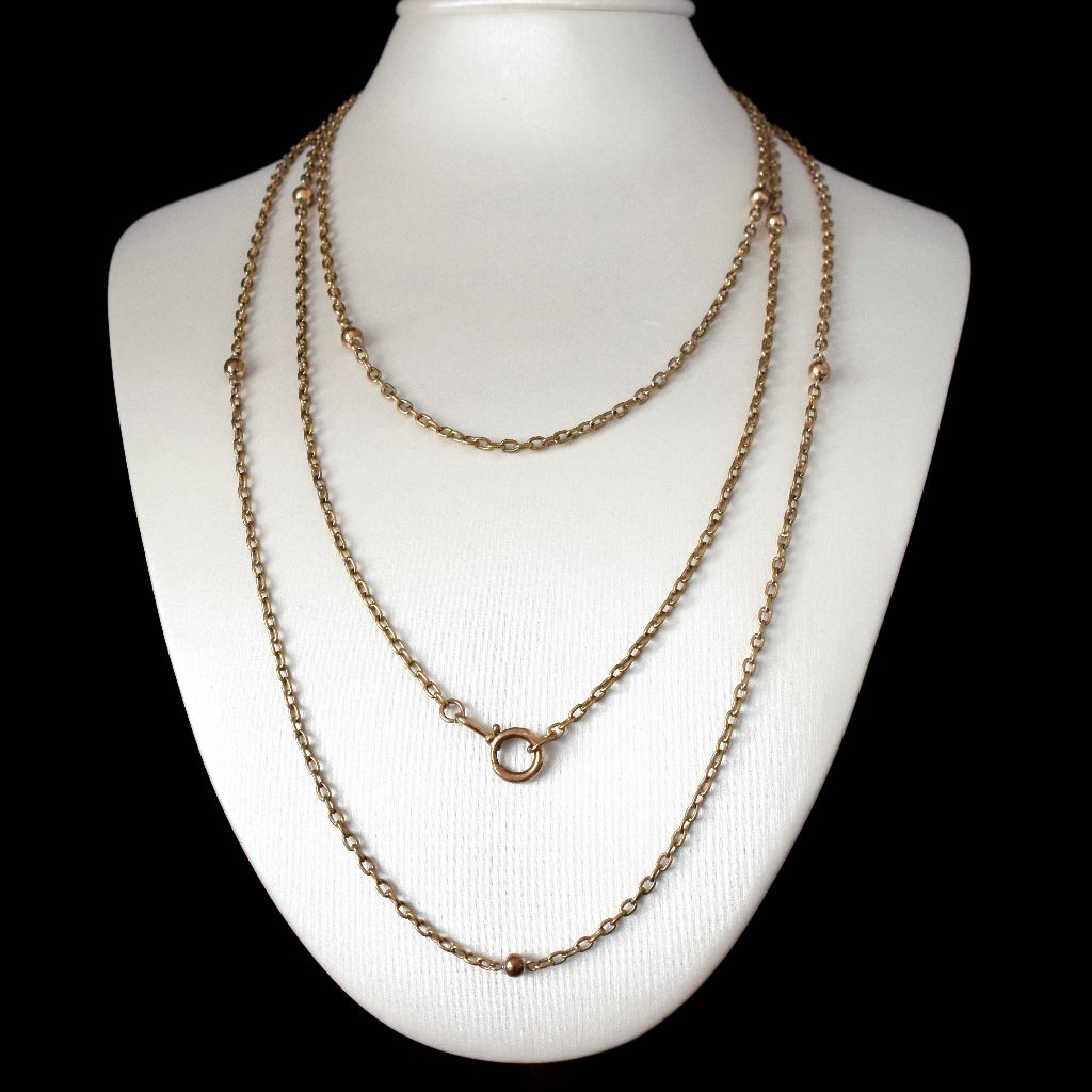Vintage 9ct **Rolled Gold** Long Guard / Muff Chain Circa 1930