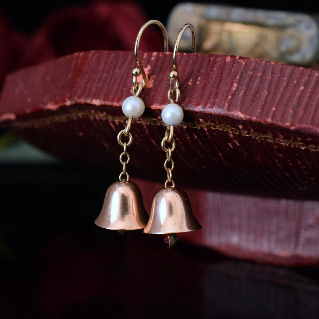 Vintage 1960’s 9ct Rose Gold ‘Bell’ Earrings
