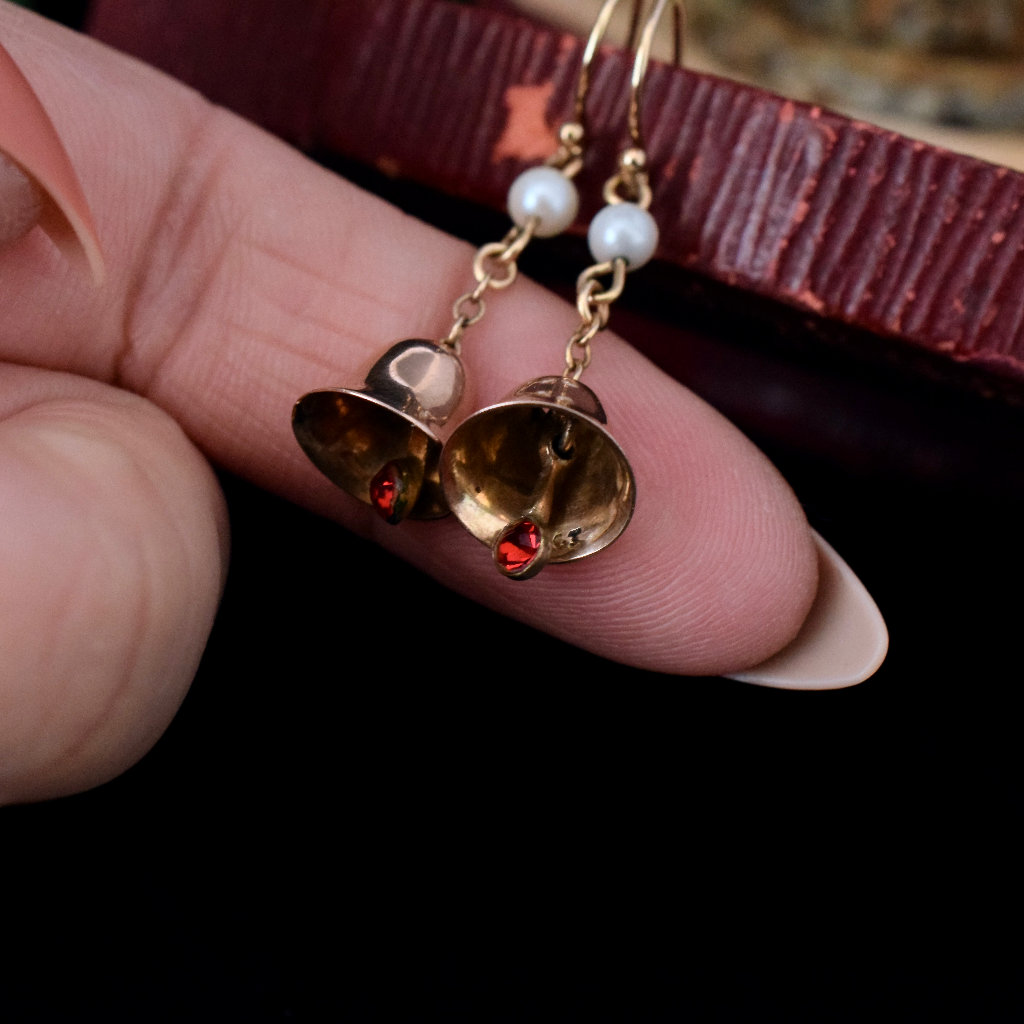 Vintage 1960’s 9ct Rose Gold ‘Bell’ Earrings