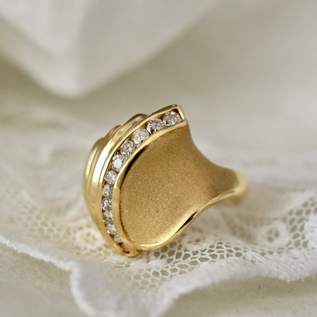 Vintage 18ct Yellow Gold ‘Retro’ Style Diamond Ring