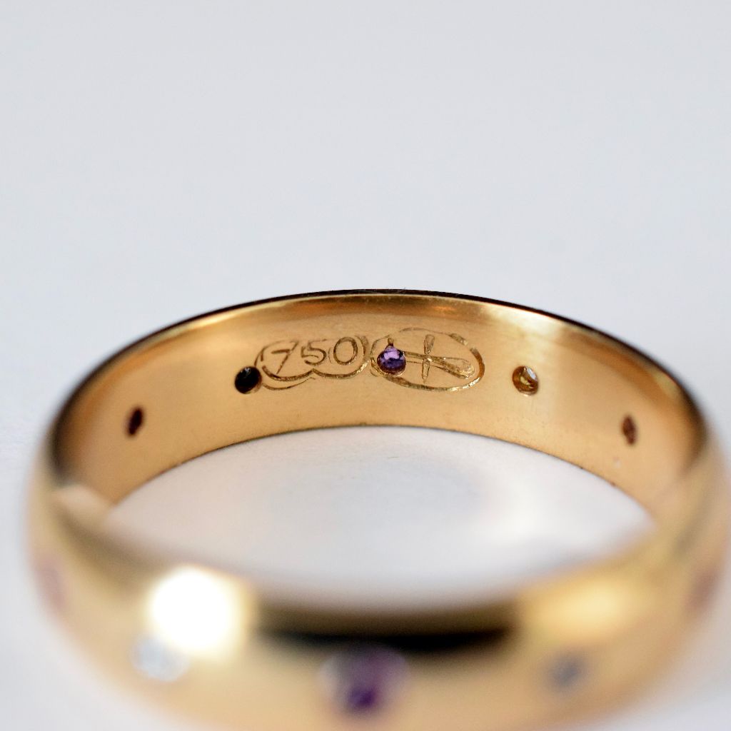Modern 18ct Yellow Gold Ruby And Diamond Full Eternity Ring