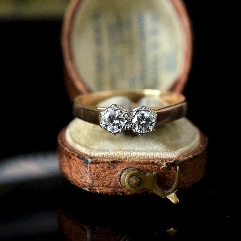 Vintage 18ct Yellow Gold ‘Toi et Moi’ Diamond Ring Circa 1940’s