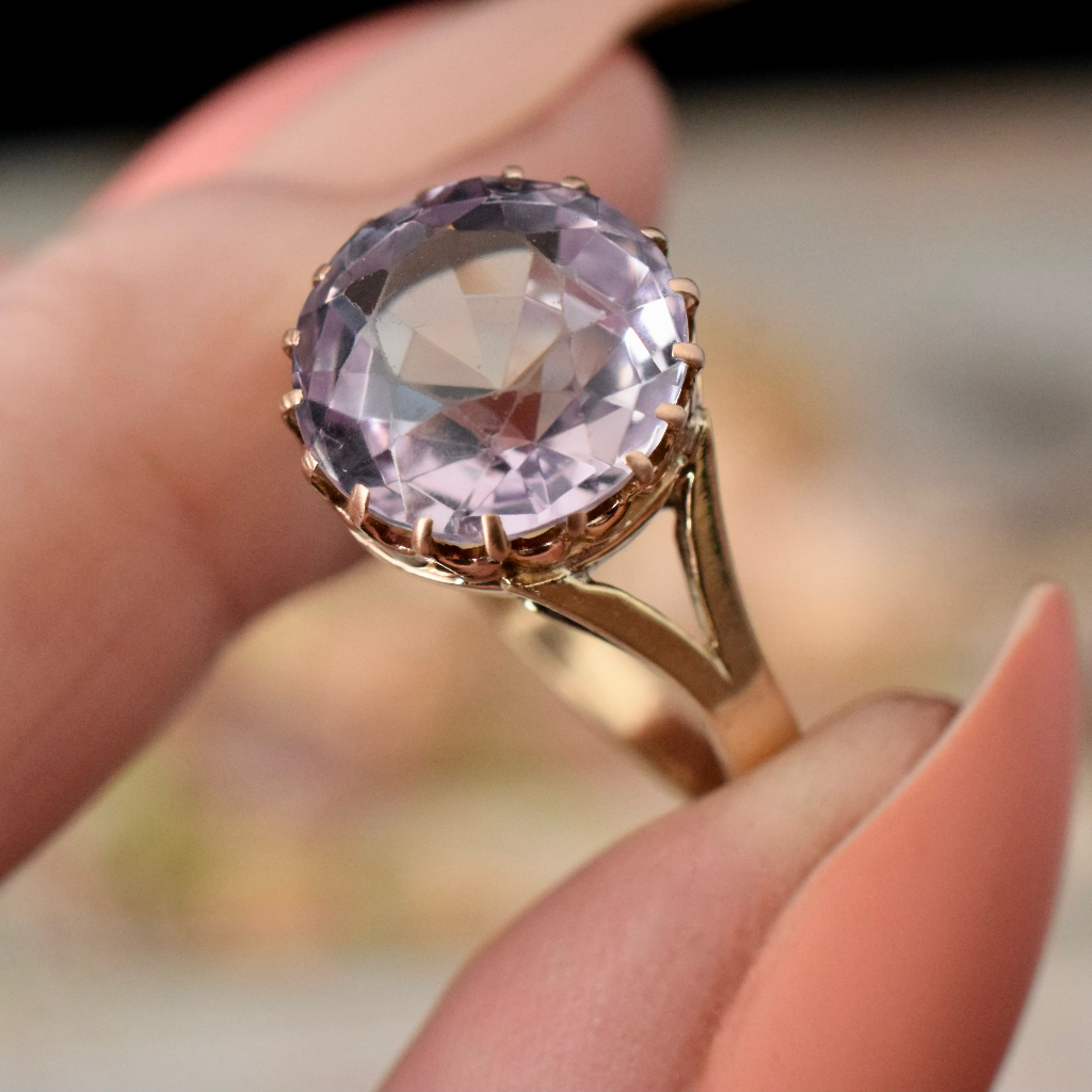 Antique/Vintage 9ct Rose Gold ‘Rose de France’ Amethyst Ring