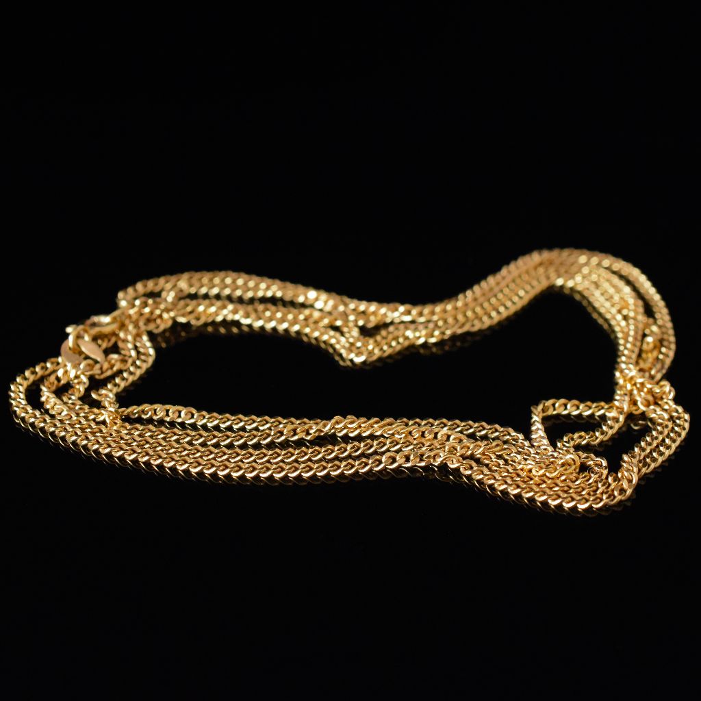 Modern 9ct Yellow Gold Flat Curblink Chain 82cm