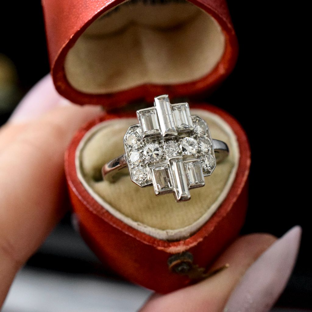 Antique Art Deco Platinum And Diamond Ring Circa 1930 (Independent Valuation Included In Purchase For - $6850)