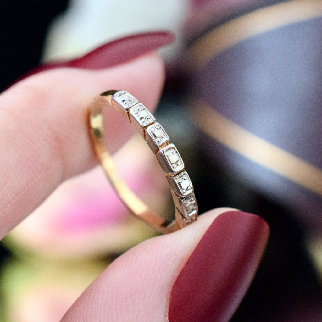 Vintage Art Deco Australian 18ct Yellow And White Gold Ring By ‘Apex’ Circa 1940