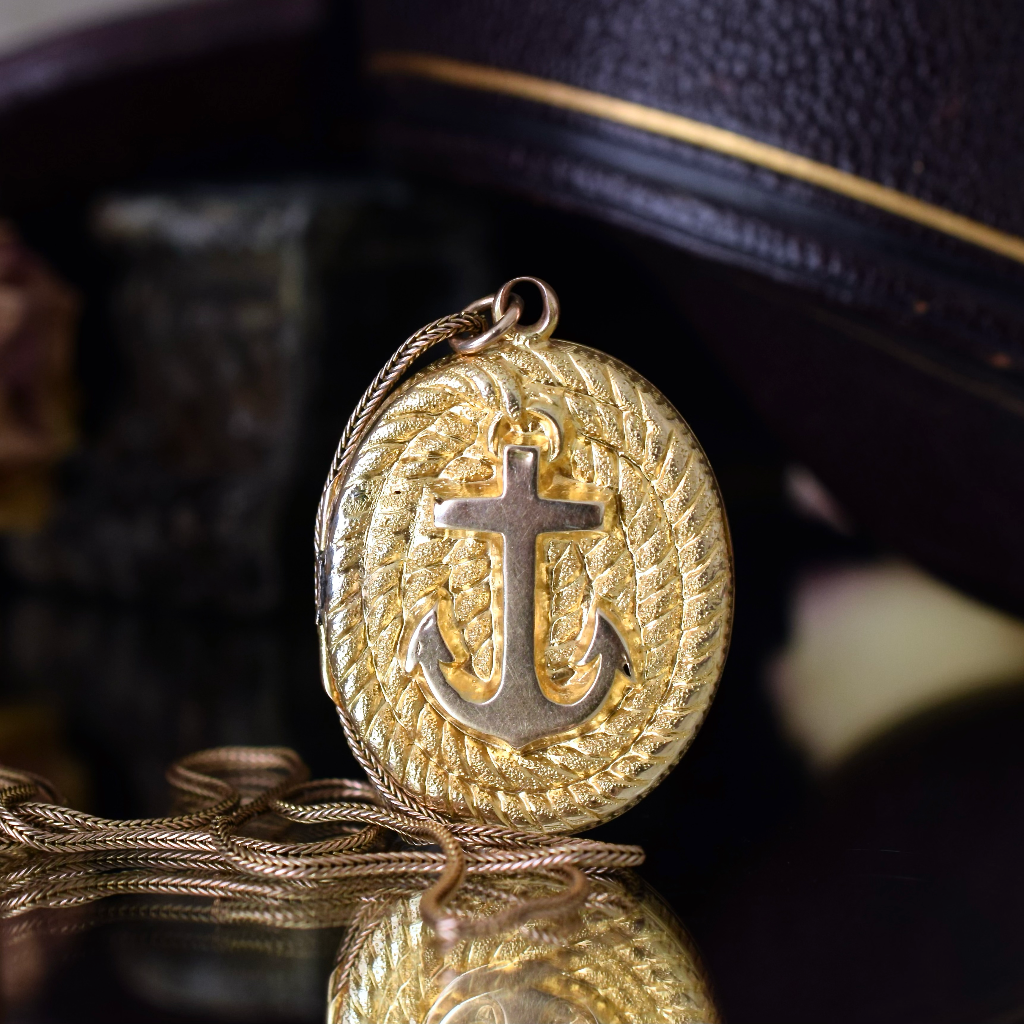 Antique Victorian 18ct Gold ‘Anchor’ Locket Circa 1890
