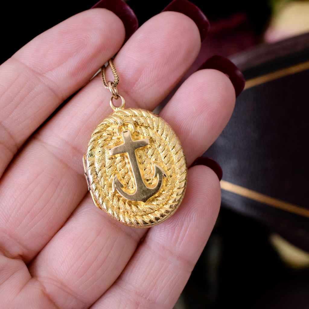 Antique Victorian 18ct Gold ‘Anchor’ Locket Circa 1890