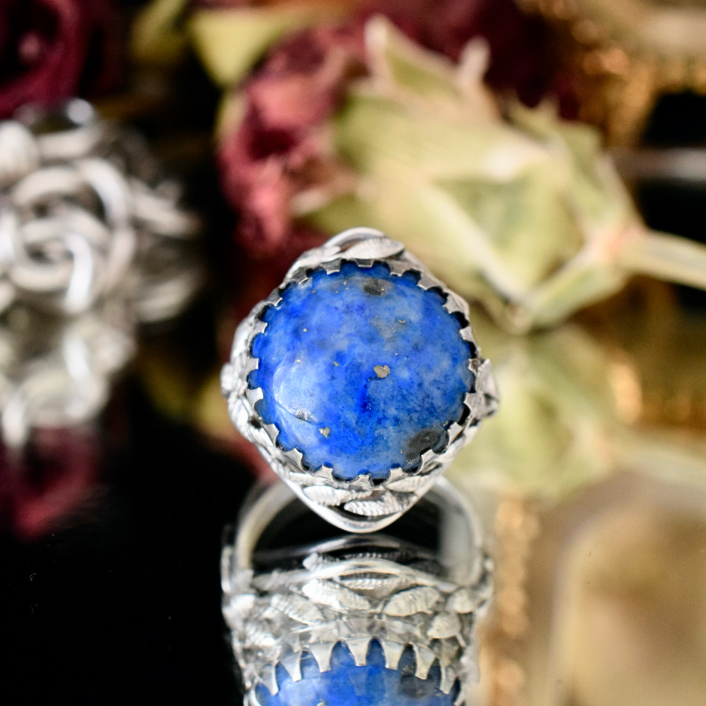 Vintage Australian Sterling Silver And Lapis Lazuli Ring
